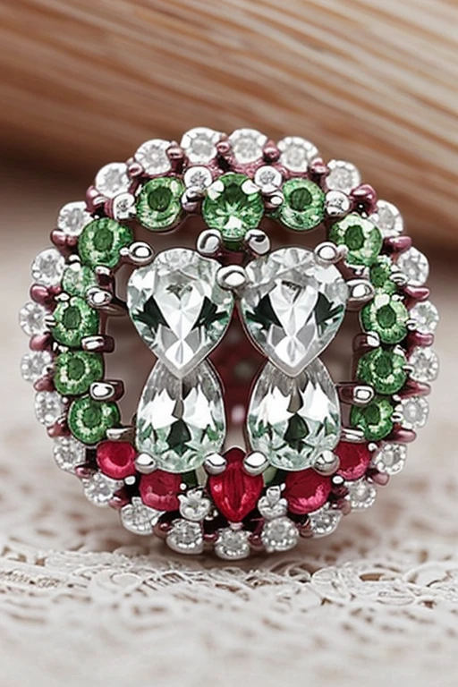 Green diamonds with strawberries and pink sheep