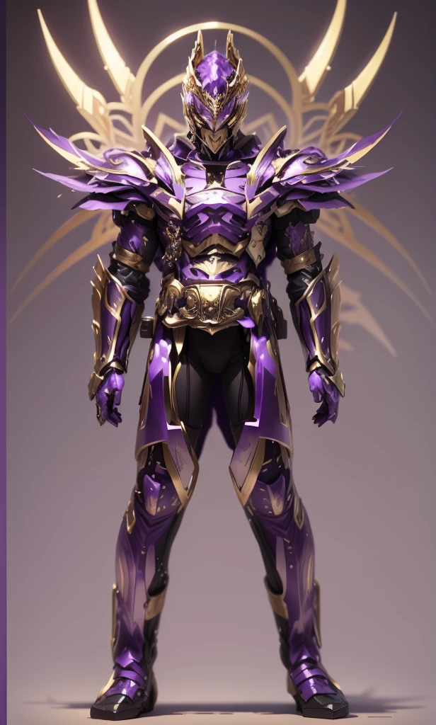The color changes to purple and gold，Some purple and gold（Ensure its layering and armor texture，Purple is the main color，Add some gold for decoration）