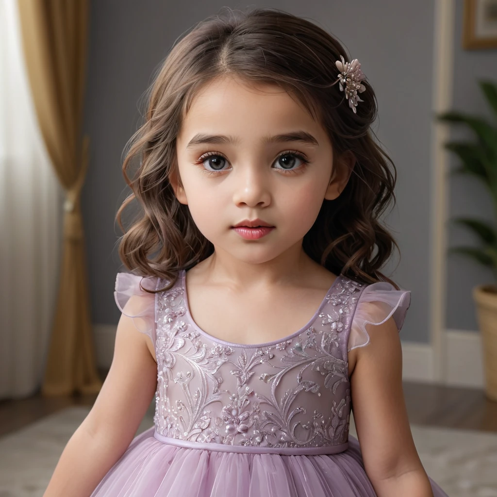 full body, a 3 year old girl wearing an evening dress, beautiful detailed eyes, beautiful detailed lips, extremely detailed eyes and face, long eyelashes, beautiful detailed dress, studio lighting, (best quality,4k,8k,highres,masterpiece:1.2),ultra-detailed,(realistic,photorealistic,photo-realistic:1.37),highly detailed,extremely detailed,intricate details,vibrant colors,soft lighting,warm color palette,beautiful scenery,stunning backdrop