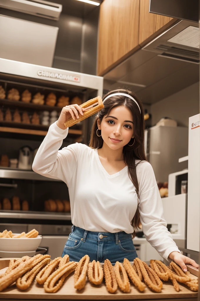 Logomarca para loja de churros chamada: "Sarah da churros", simples, Photographic Style, fundo branco