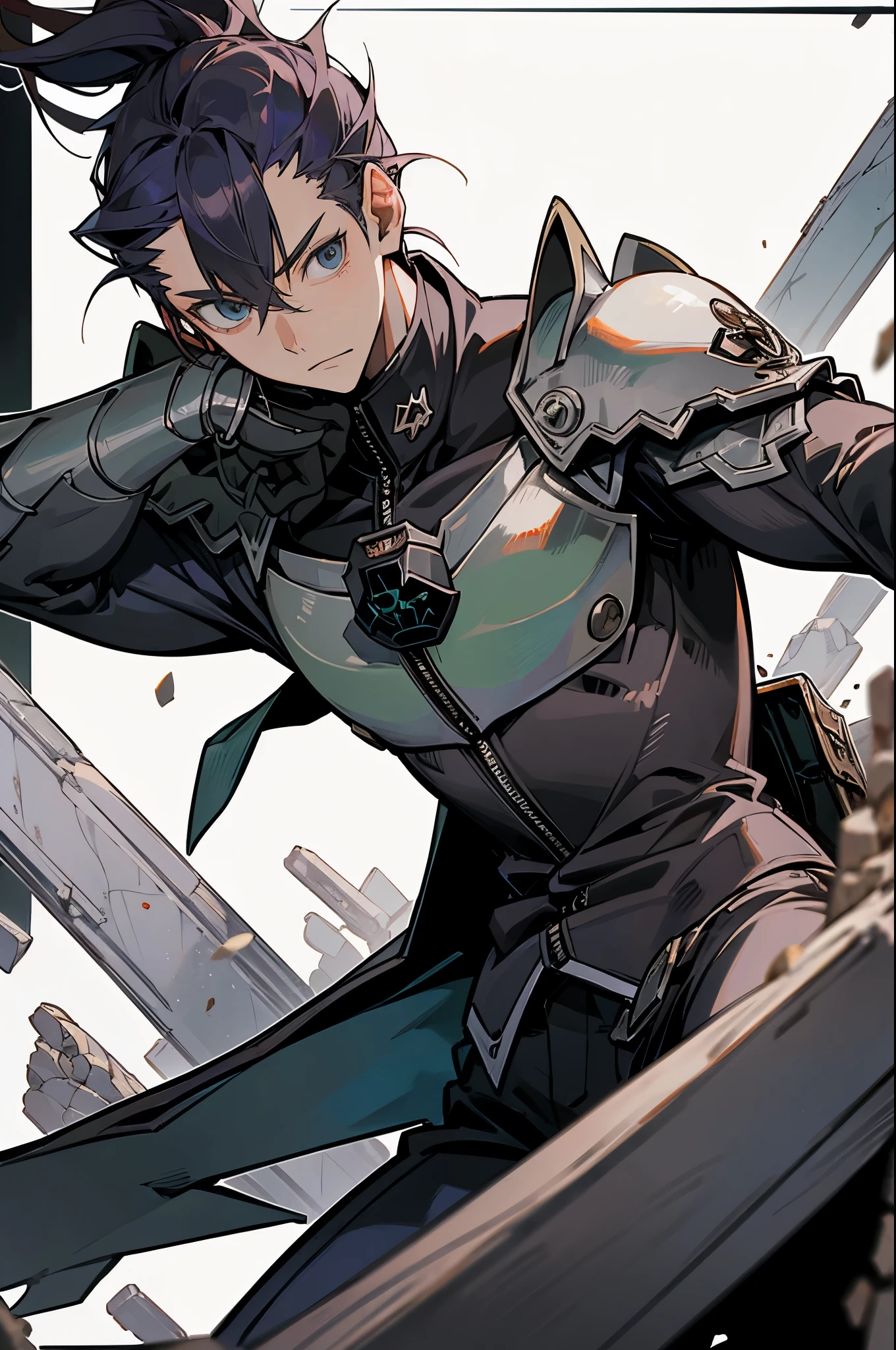 um desenho de um homem com uma jaqueta com capuz e um cinto de couro, d&d protagonista, killy de culpa!, Personagem de RPG, vestindo capa escura, Arte do personagem RPG, personagem de anime masculino, Kirito, vestindo um manto preto, pale black armor, Personagem JRPG, usando uma armadura escura, personagem de anime, Preto - Mago Cabelo, steel inquisitor from mistborn