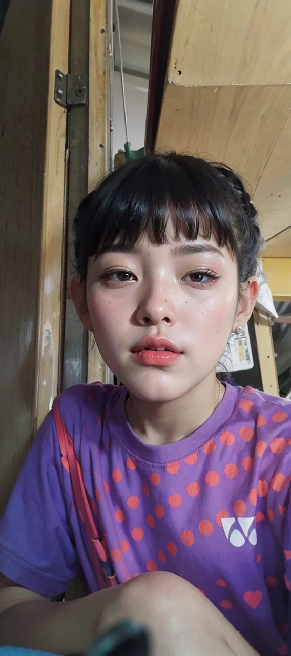 "(Masterpiece, High Definition, Ultra High Definition, 4K) Black hair, 14 years old Japan girl, uniform skirt, emphasizing thighs, white thighs, soft thighs, glossy thighs, sitting on the train, face-to-face angle, (angle from below),sitting in the train seat,Sitting in front,Zoom camera in the crotch,Feet on the train floor,Full body,Looking down and sleepy,Looking at the viewer only", best quality, ultra high definition, (photorealistic:1.4),, high resolution, detail, raw photo, sharp re, Nikon D850 film stock photo by Lee Jefferies 4 kodak portra 400 camera f1.6 lens rich colors hyper realistic lively textures dramatic lighting unreal engine artstation trends cinestir 800,