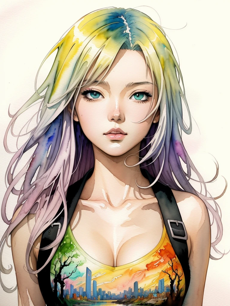 girl , akira toriyama art , anime , natural , fantasy character , watercolor painting , anime , art by Carne Griffiths and Wadim Kashin,Landscape painting , Highly detailed , accuracy , in detail ,Anime , , Digital Illustration, comic book style, Perfect Anatomy, Centered, Approaching perfection, Dynamic, Highly detailed, Soft, Sharp Focus, Illustration,
