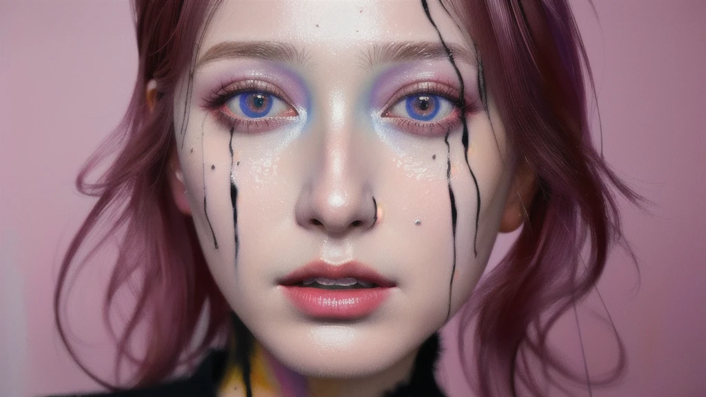 Android Beauty, Powerful paintings inspired by Francis Bacon, Ultra-realistic surrealism, Hyperrealism, fear, art, hyper real painting, Realistic illustration painting, カラフルなHyperrealism, Hyper-realistic digital art