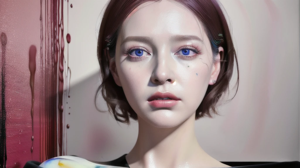 Android Beauty, Powerful paintings inspired by Francis Bacon, Ultra-realistic surrealism, Hyperrealism, fear, art, hyper real painting, Realistic illustration painting, カラフルなHyperrealism, Hyper-realistic digital art