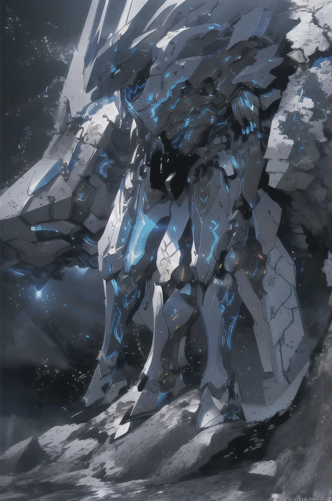 a cybernetic guardian, heroic male, wielding a shield, detailed armor, powerful mechanical suit, intricate machinery, glowing blue lights, dynamic pose, cinematic lighting, dramatic atmosphere, photorealistic, 8k, highly detailed, masterpiece, concept art style, blue colored armor