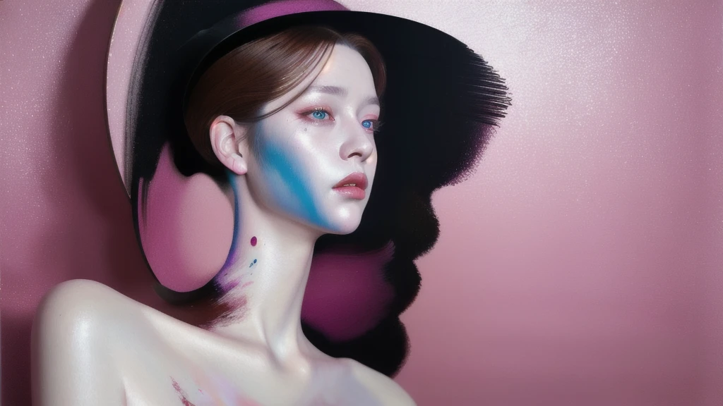 Android Beauty, Powerful paintings inspired by Francis Bacon, Ultra-realistic surrealism, Hyperrealism, fear, art, hyper real painting, Realistic illustration painting, カラフルなHyperrealism, Hyper-realistic digital art