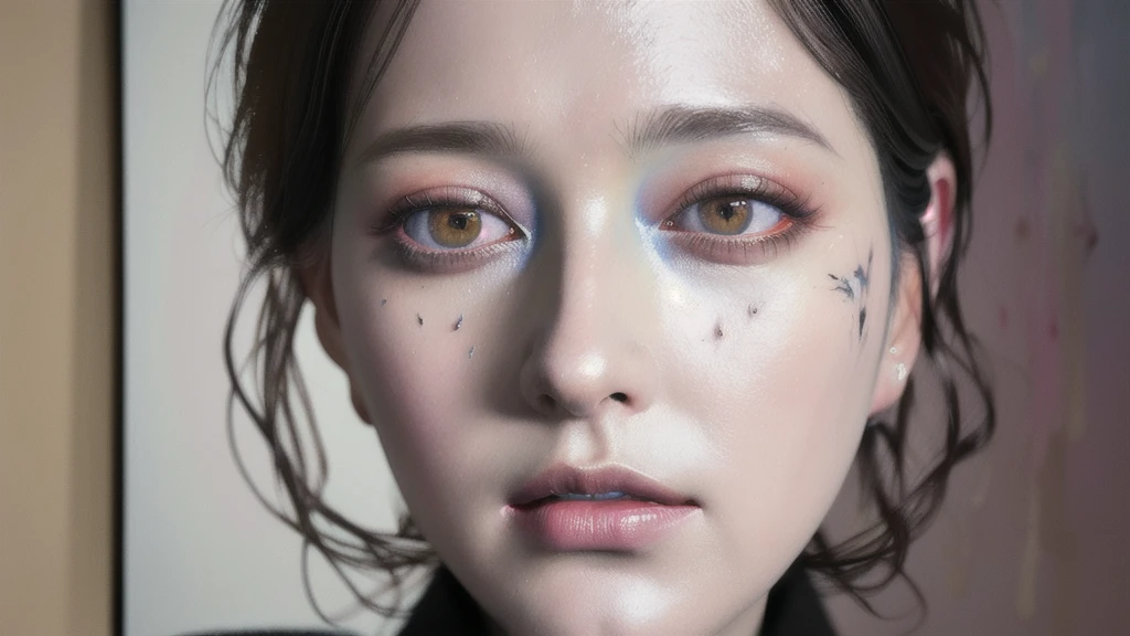 Android Beauty, Powerful paintings inspired by Francis Bacon, Ultra-realistic surrealism, Hyperrealism, fear, art, hyper real painting, Realistic illustration painting, カラフルなHyperrealism, Hyper-realistic digital art