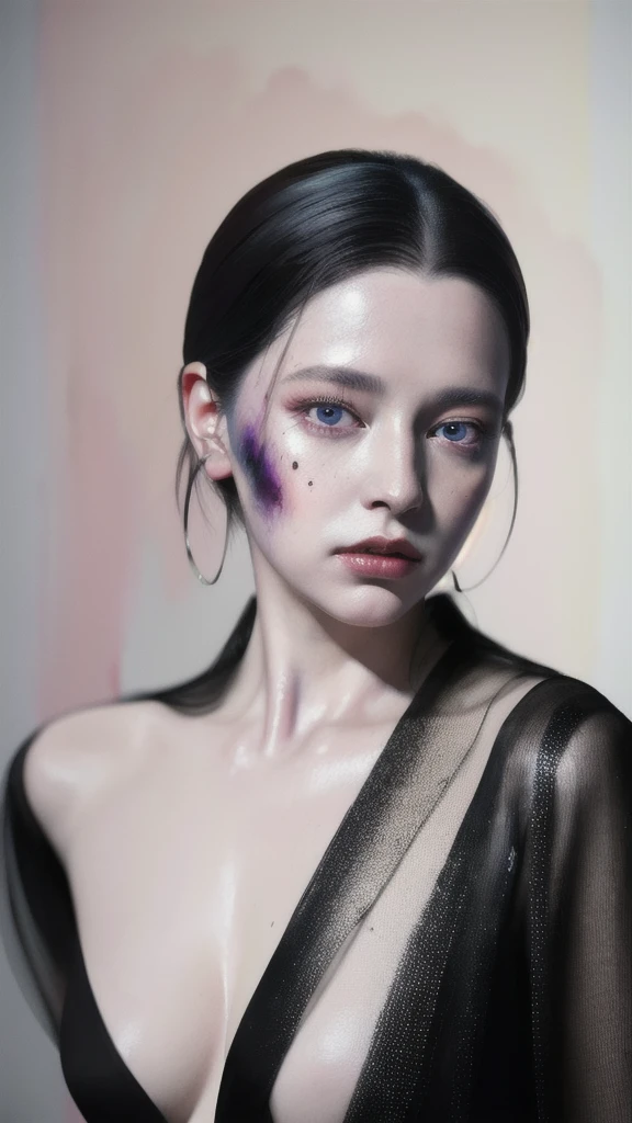 Android Beauty, Powerful paintings inspired by Francis Bacon, Ultra-realistic surrealism, Hyperrealism, fear, art, hyper real painting, Realistic illustration painting, カラフルなHyperrealism, Hyper-realistic digital art