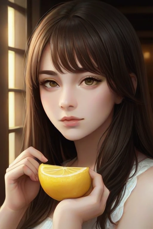 Lemon in mouth