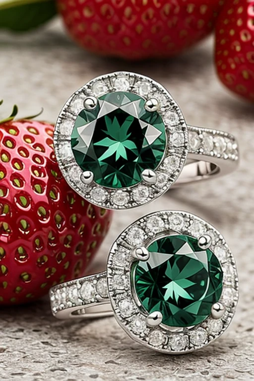 Green diamonds with strawberries and pink sheep