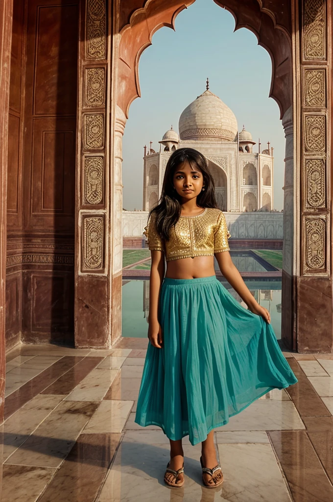 A Indian Indian girl scene a Taj Mahal