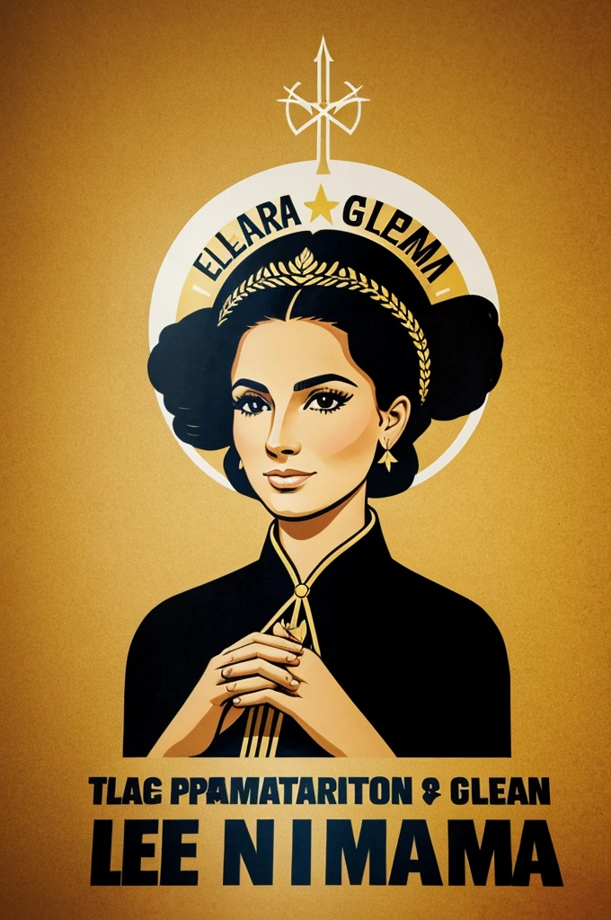 Un logo para promocion con el lema "Gloria y fama"