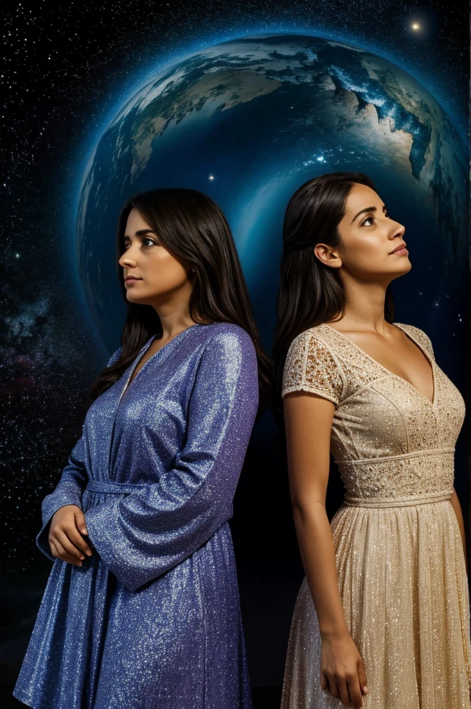 Una pareja mirando el universo