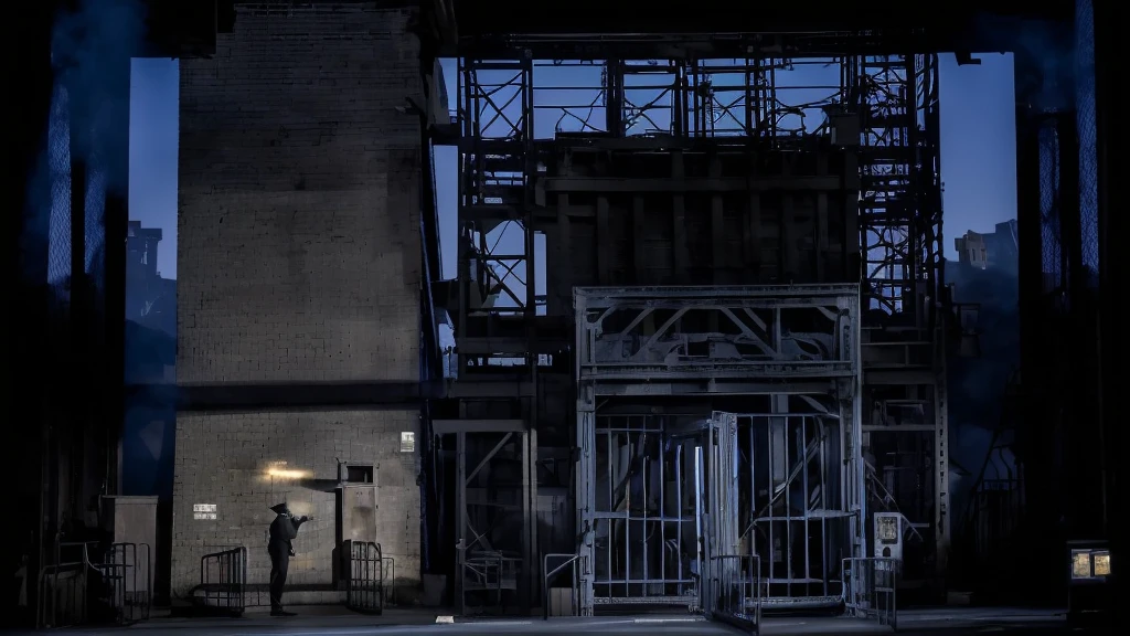 Legendary Newsboys Musical Newspaper Factory Scene，Steel gates，Steel Stairs