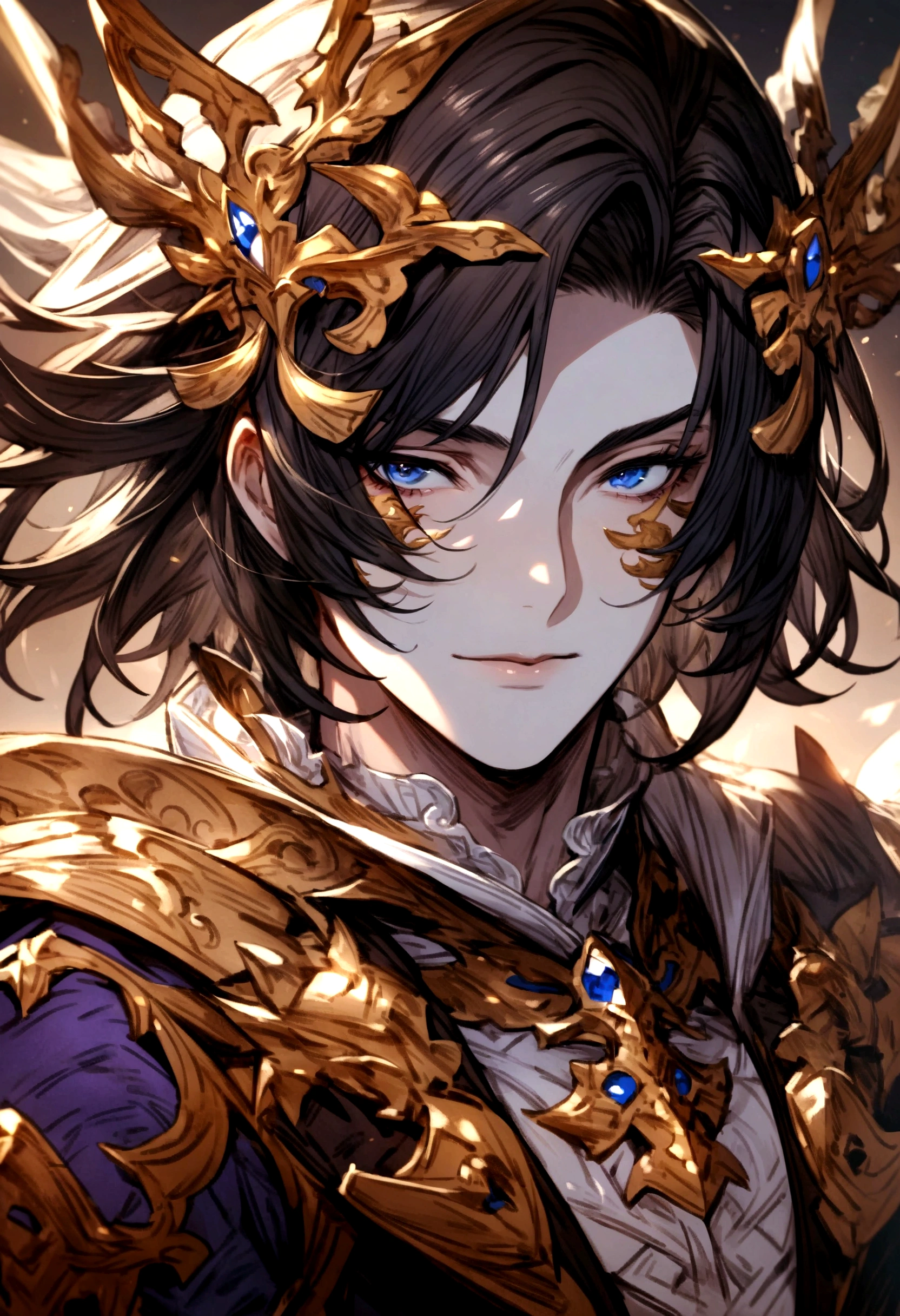 (masterpiece, best quality, high resolution), (detailed skin, detailed face),1man, male_focus, \(Granblue Fantasy\), portrait,
beautiful man, upper body