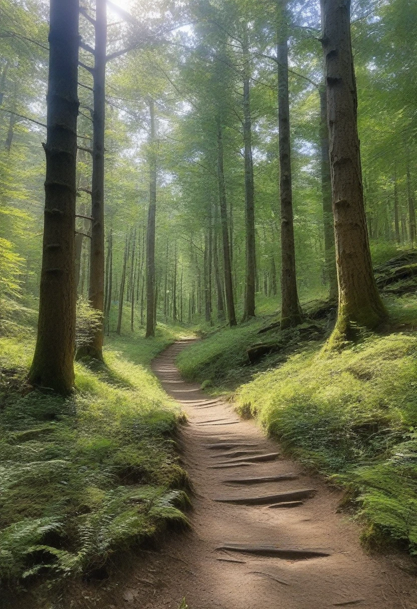 create a narrow trail in the middle of the forest.