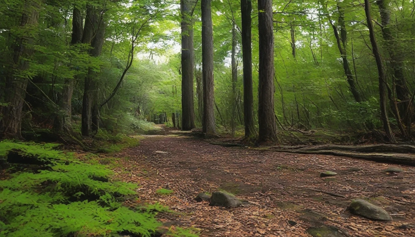 create a narrow trail in the middle of the forest.
