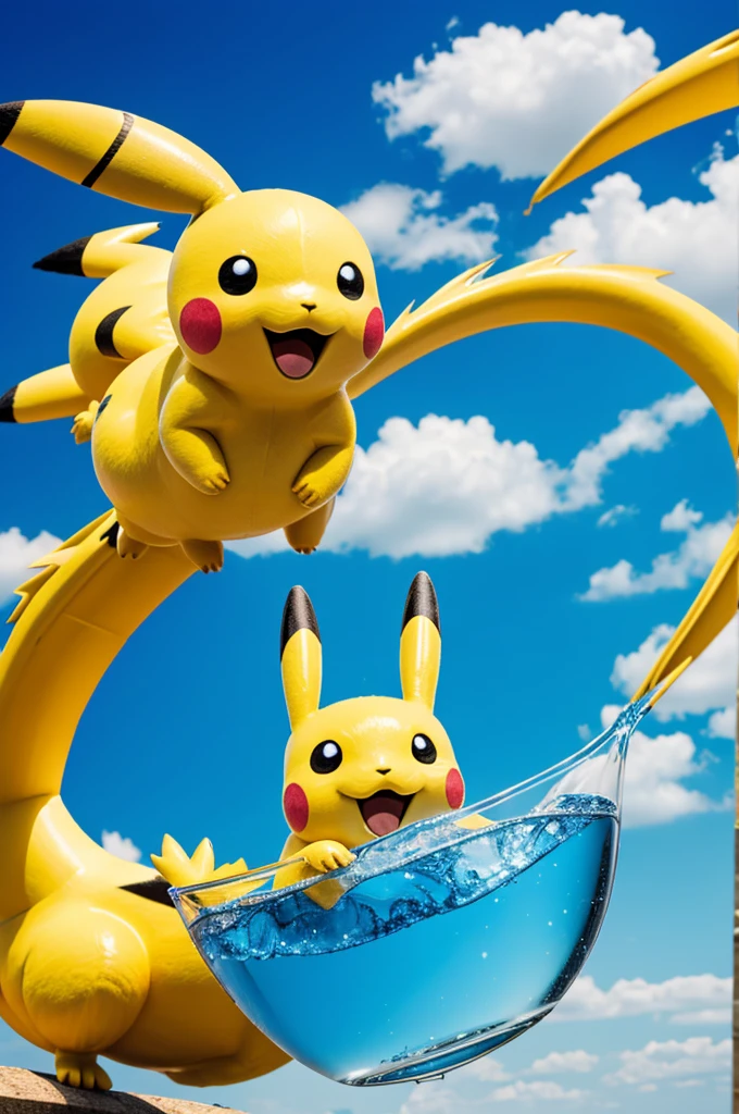 Pikachu energy water and dragon