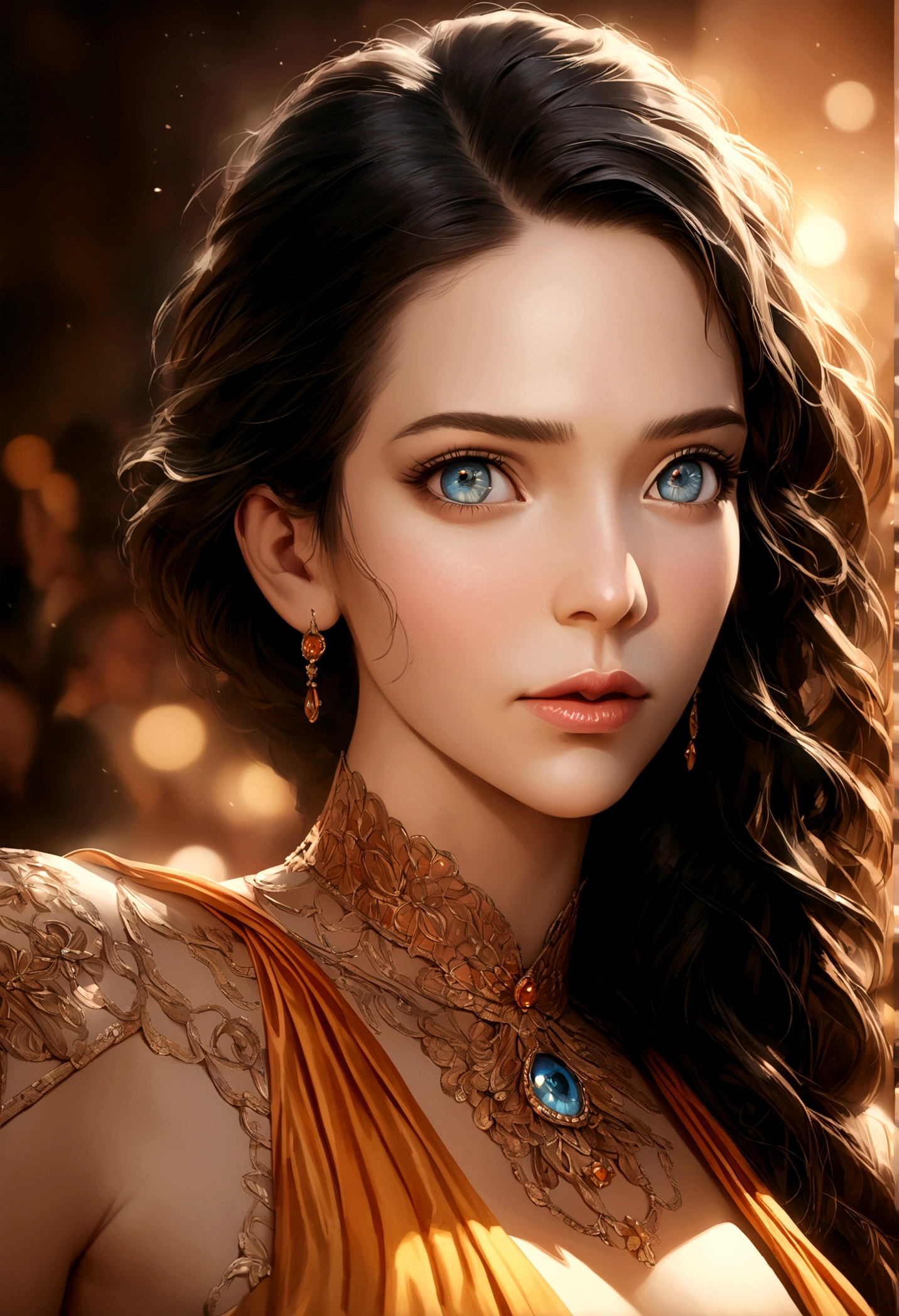 a woman (Gal Gadot) in a sheer evening dress, beautiful detailed eyes, beautiful detailed lips, extremely detailed eyes and face, long eyelashes, adorably insecure and awkward expression, approaching a man at a fancy gala, photorealistic, 8k, high quality, intricate details, dramatic lighting, warm color tones, cinematic, portrait, fashion illustration