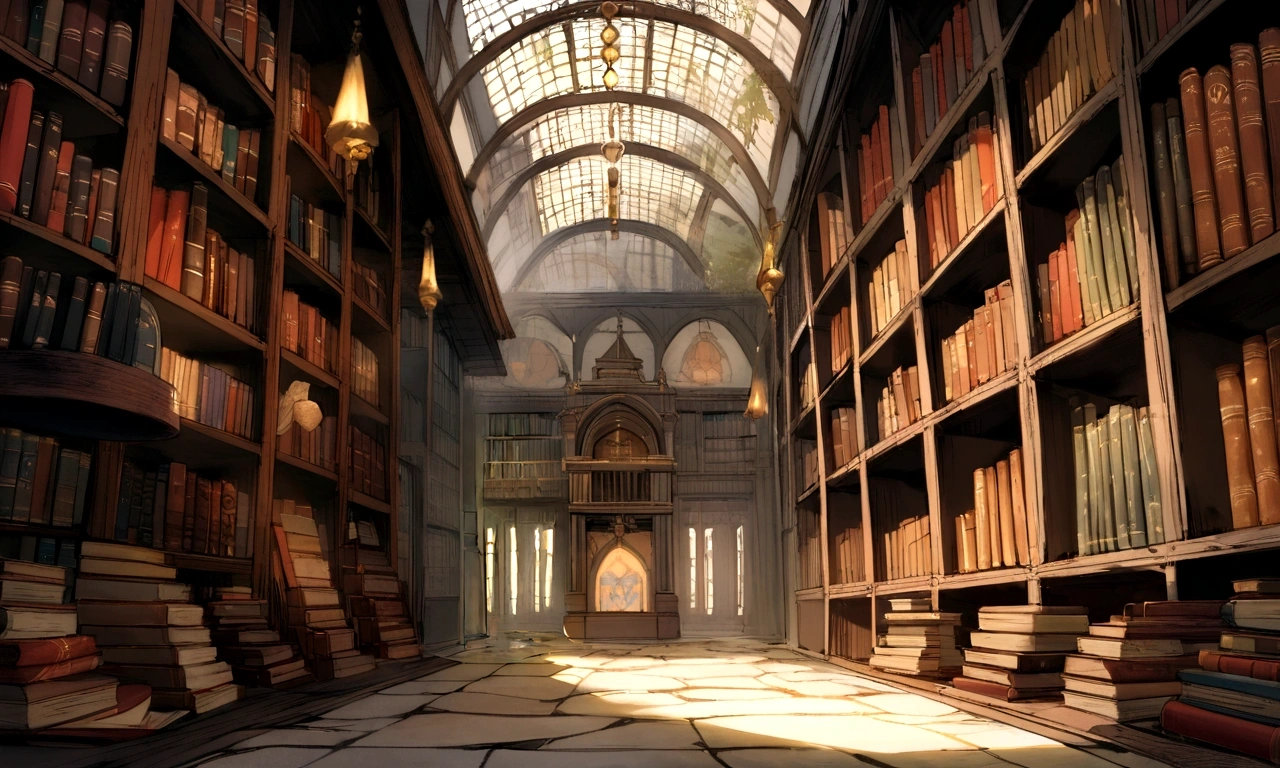Topic Prompts "A room with a desk and bookshelf, Alchemist library background, library background, Ancient library, Standing in a magical library, Dusty library, Being in a library, Infinite celestial library, Castle library, Dimly lit library, Ruina concept art library, In a dark library, library, Adding context = library, Small library, Old library, Magical library" possible: "Surrounded by ancient documents and dusty volumes. The room exudes mystery and charm., Soft light coming through stained glass windows. Fascinated by the vast amount of knowledge. The library is reminiscent of an alchemist's sanctum, Full of ancient manuscripts, Potion Ingredients, Alchemy Equipment. A bookshelf filled with leather-bound books, The worn spine speaks of the wisdom of the years. The walls are decorated with elaborate tapestries,Drawings of mythical creatures and celestial bodies. The atmosphere was solemn and solemn., It's as if time itself is holding its breath within the walls.. Extremely detailed down to the last detail, Realistic quality, Capture the texture of the weathered page and the flickering flame of a candle. The overall color palette is rich and warm., Deep reddish, Arcee Brown, Golden decoration. The lighting casts a gentle shadow, This masterpiece reveals the intricacies of the room.、It takes the audience into a realm of magic and knowledge., inviting them to delve into the secrets that lie within the boundless shelves of the library."