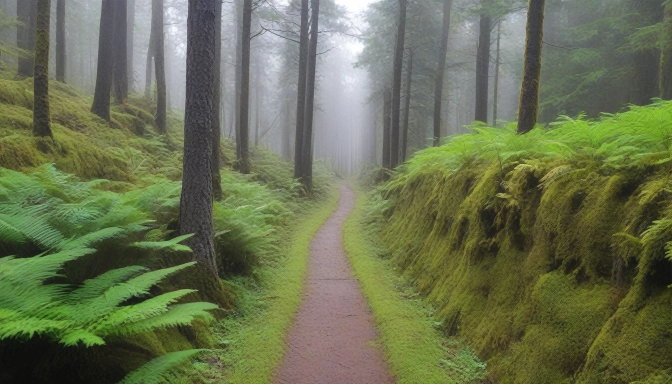 create a narrow trail in the middle of the forest.