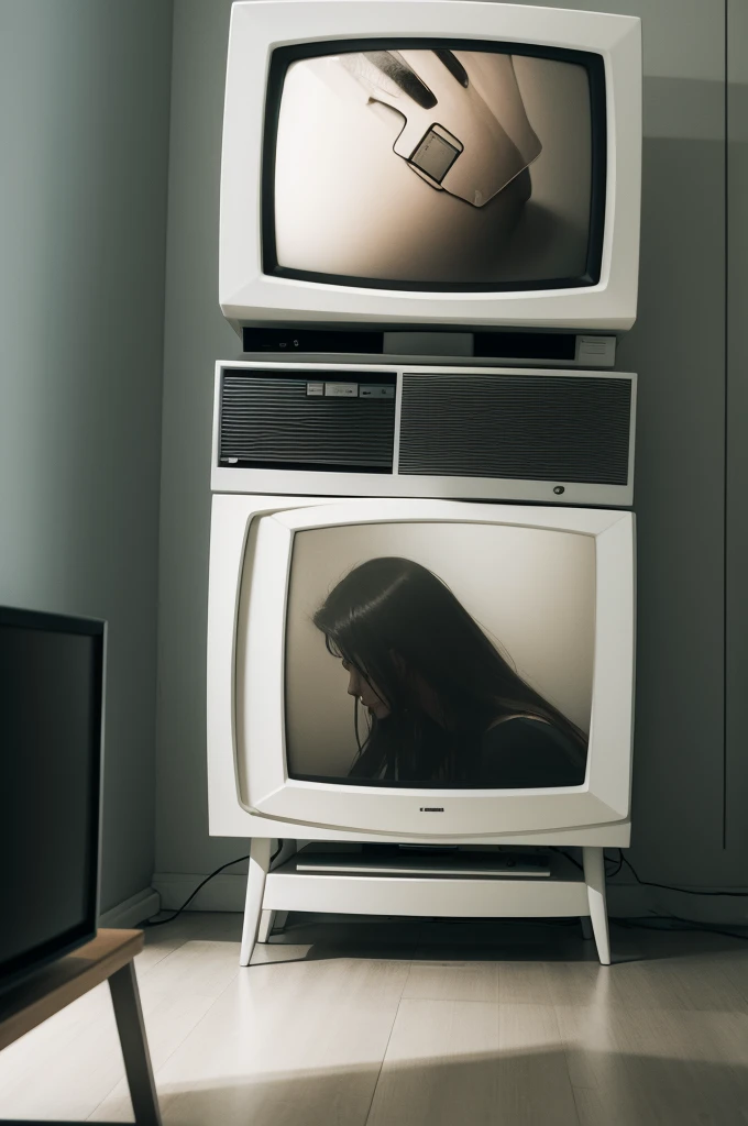 Art of a person with a television for a head