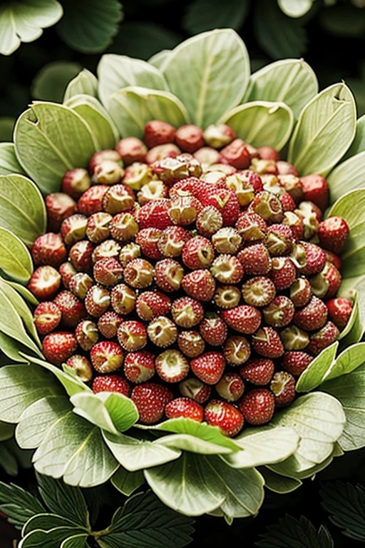 The strawberries seeds are green diamonds