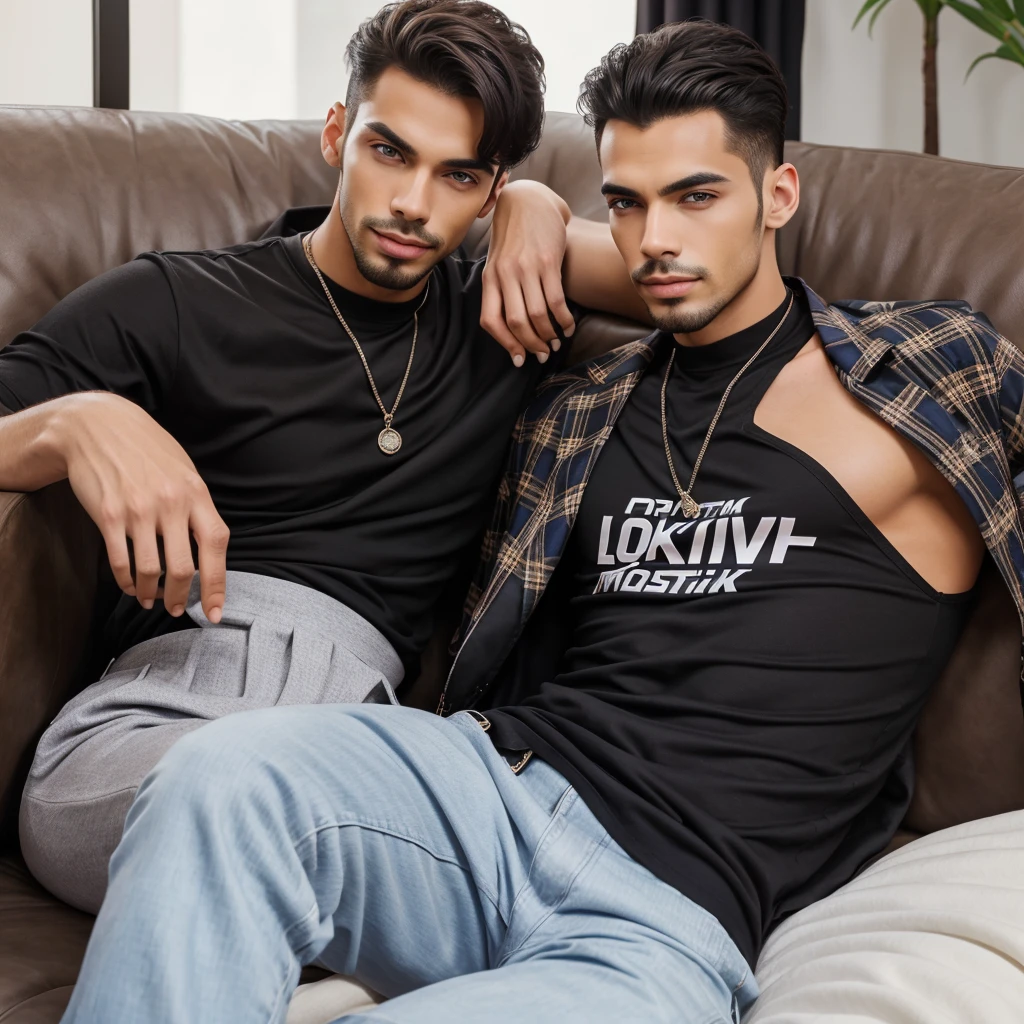 A man in Indian LUX VENUS undervest and LUX Classio black underwear make full body photo black underwear with one boyfriend in undervest and were black trunk underwear