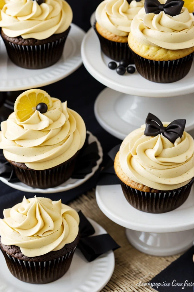 Cupcakes para fiesta dorado y negro