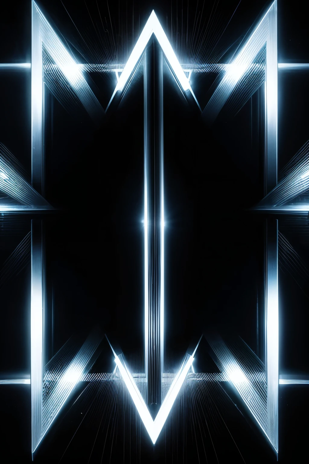 I would like to create the logo for a heavy metal band called NN, with a black background and the letters NN formed by white rays and the intimate N inverted horizontally