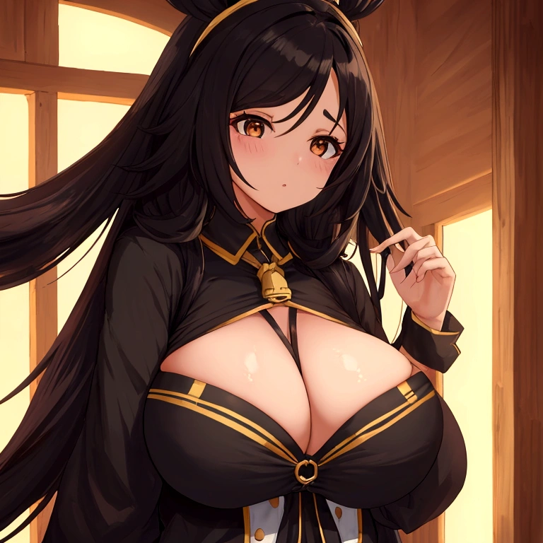 Chica de cabello negro 2 colitas tetas muy grandes y culo muy rico y grande