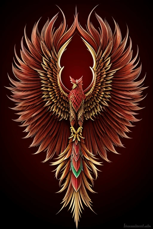 Red Phoenix fantastic luxury with green pearl eyes