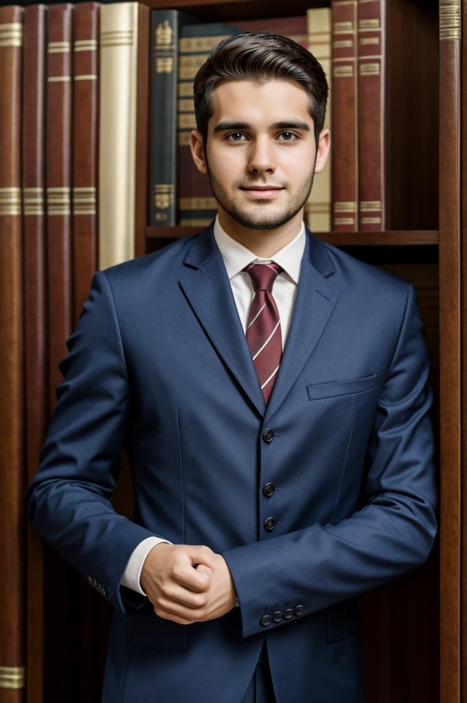 27 year old young man being a lawyer and professor 