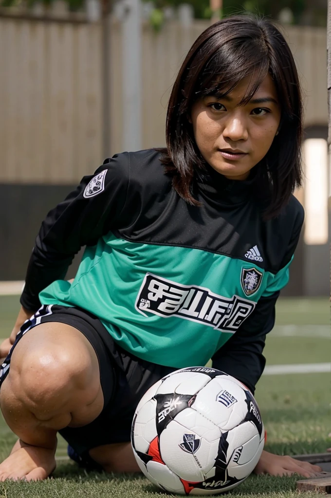 Tim sepakbola Majula FC dengan Logo kura-kura sedang melilit bola
