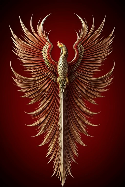 Red Phoenix fantastic luxury with green pearl eyes