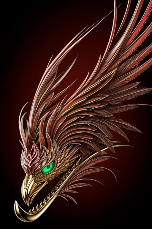 Red Phoenix fantastic luxury with green pearl eyes