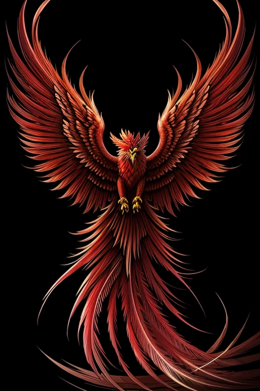 Red Phoenix fantastic luxury with green pearl eyes