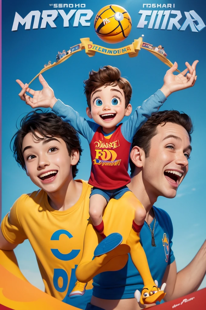 Poster de filme Disney Pixar qual o nome Adryan poster com um sorrindo estilo Disney Pixar filme
