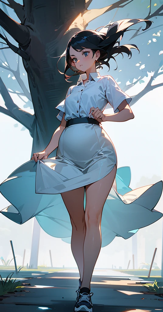Hot anime girl with big bobs pregnant