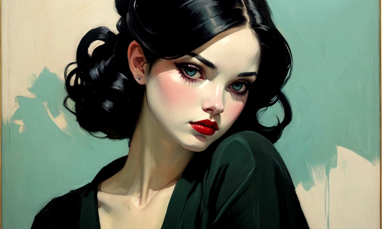evocative oil painting inspired by Malcolm Liepke