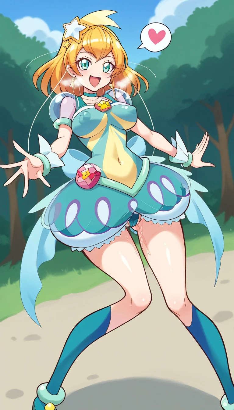score_9, score_8_up, score_7_up, outdoor,
BREAK
source_anime,
BREAK
1girl, curemilky, covered elect big nipple, large breasts, happy, spoken heart,
navel, skirt, thong,
tall, leggy, glistened skin, oiled skin, shiny skin, heavy breathing, wide hips,
pussy juice,
looking_at_viewer,