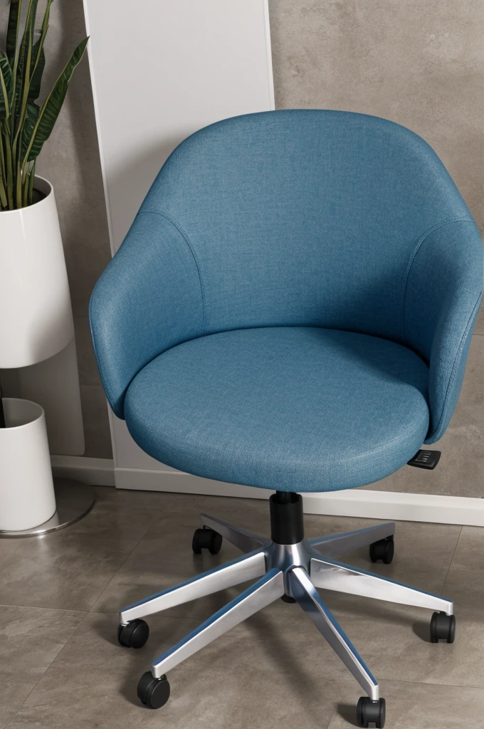 Silla de manicura azul en parad gri