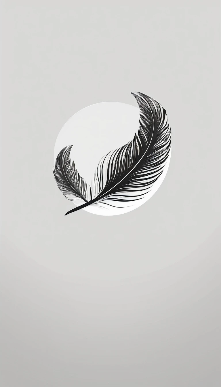 A minimal, modern, simple, cinematic logo design for the brand “Penamemoria". Create a modern, minimalistic, high-quality, logo of a fantastic feather