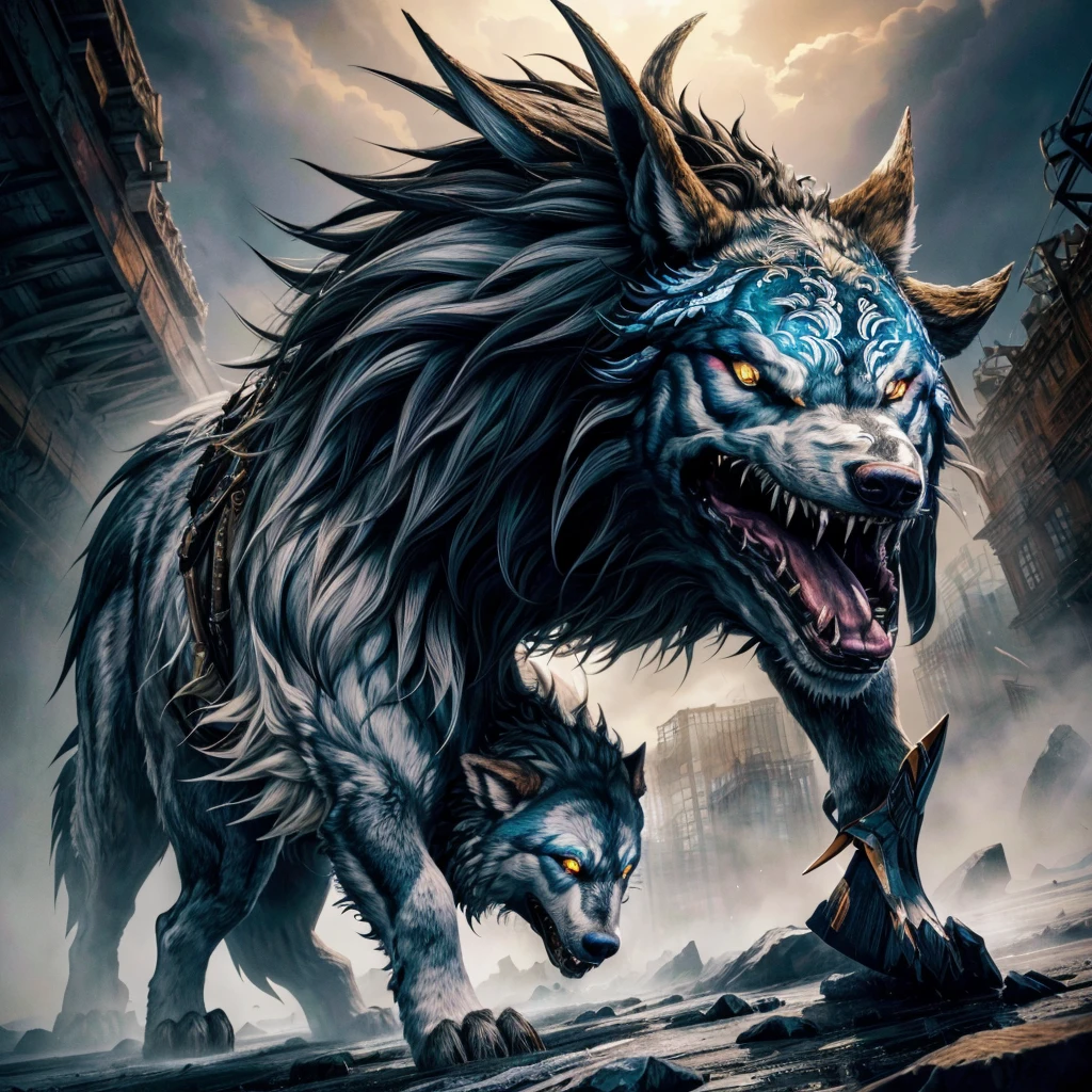 anime, Lobo, ((( Fenrir))), obra de arte, obra de arte, obra de arte, obra de arte, obra de arte, obra de arte, obra de arte, obra de arte, obra de arte, obra de arte, obra de arte, obra de arte, obra de arte, obra de arte,, fractal thunder e Mumford, arte digital escura, mas detalhada, fenrir, ( ( ( ( ( e Mumford ) ) ) ) ), high detailed official obra de arte, in the art style of e Mumford