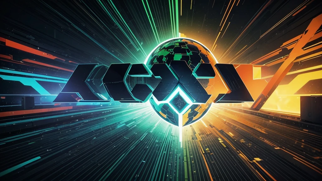 crie um Logo realista para um canal de GAMES, with glitch transitions. Logotipo ou nome do canal destacado. Som: Victory effect. Texto: "Kuaaty Player - Onde o jogo nunca para!" Estilo: Tema: Universo dos jogos, pixel art. Cores: Vibrantes (azul, verde, laranja).