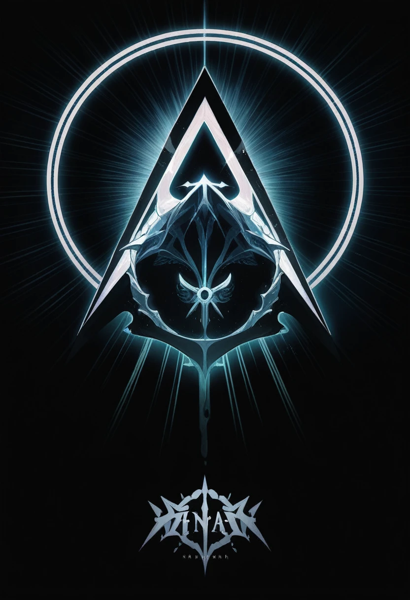 Crea un logo para una banda de heavy metal. With the NN typography in the center, wrapped in electric rays and with a black background