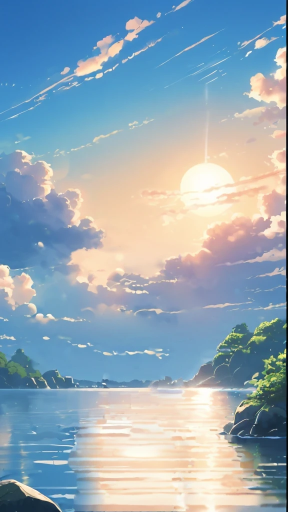 (high quality, masterpiece:1.2), (Stills), , (Dreamy atmosphere), (Detailed clouds and water), (Practical, lifelike:1.37), (Vibrant colors), (Soft Light), (breeze), (Calm expression), (Magical scenery), (Ethereal Landscape), (Distant Horizon), (Transcendent State of Mind), (Golden Sunshine), (subtle reflections), (Impeccable ingredients), (Dynamic perspective), (Floating feeling), (Peaceful atmosphere), (Fantasy elements), (Color Palette), (Silhouette of distant islands), (Peculiar details), (Sublime tranquility), (Hidden secrets), (Subtle textures), (Immersive Experience), (Fine art aesthetics), (Charming atmosphere), (Magical Realism), (Astonishing), (memorable), (Eternal beauty).