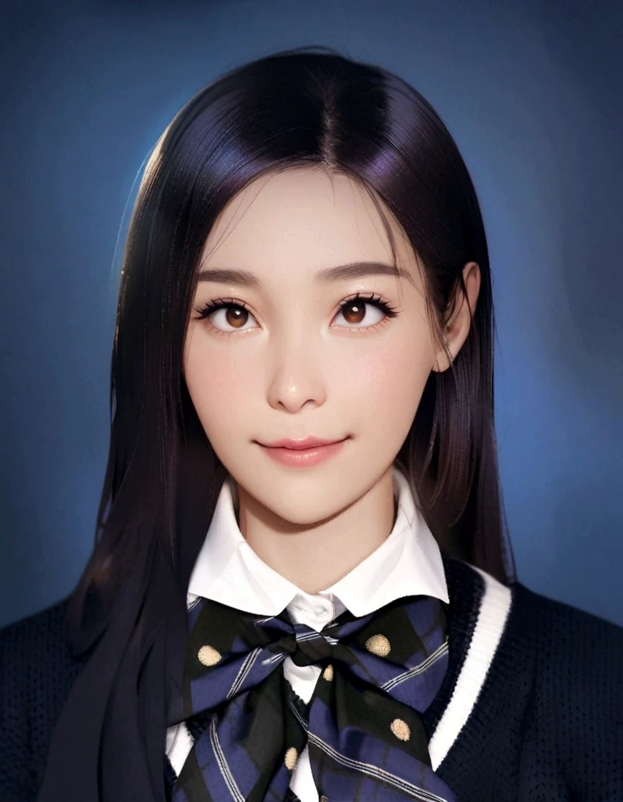 a close up of a woman wearing a tie and a sweater, cute, smile