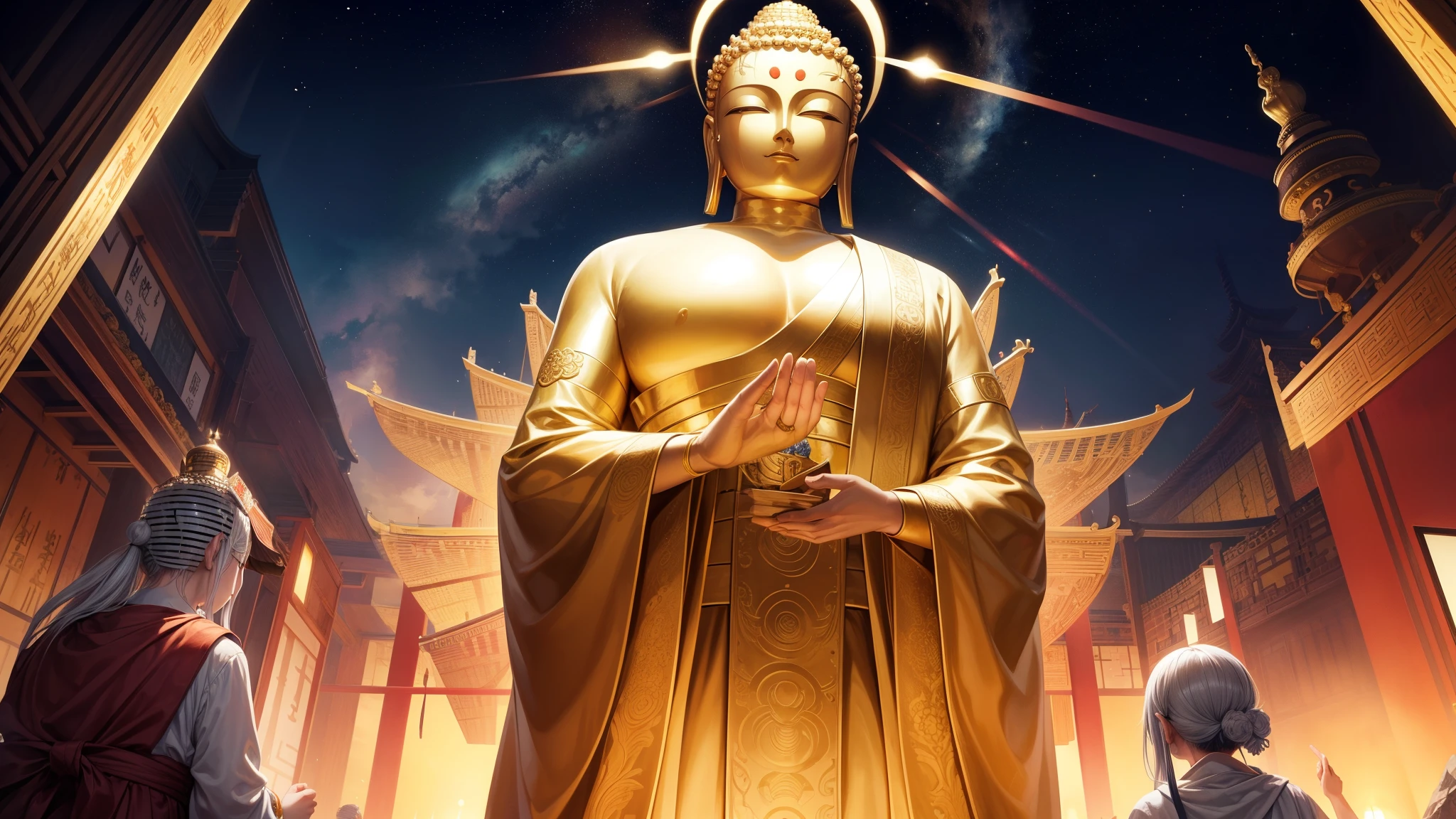 奈良のThe Big Buddha、Its enormous presence and tranquil beauty overwhelm the viewer.。The figure that sits there is、It reaches a height of more than 15 metres、Its golden shining figure makes it look as if it has descended from paradise.。The face of the Great Buddha is filled with kindness and compassion、That calm expression、Bringing peace and tranquility to the viewer&#39;s heart。

From behind the Buddha、A halo is shining。The light is sacred、Encompassing the surrounding space、It feels as if the light from heaven is pouring down on the earth.。This light is、Further enhancing the sacredness of the Great Buddha、Gives the viewer an infinite sense of security and dignity。

The Big Buddha、It is a symbol of salvation for all living beings.、その存在は多くのpeople々A source of hope and faith for。What are sentient beings?、Refers to all living things、The Big Buddhaその全てを慈しみ、Lending a helping hand。The Buddha&#39;s palms are wide open、Infinite love flows from his fingertips.。

Particularly impressive is、It has countless hands that imitate the Thousand-Armed Kannon.。Those hands、In all directions、Each represents a different means of salvation。This Senju、The Great Buddha can handle any difficulty or hardship.、It represents always being ready to protect all living beings.。

このように奈良のThe Big Buddha、With its grand appearance and deep meaning、people々Bringing peace and security to。When you stand in front of the Great Buddha、I was overwhelmed by its enormous presence and at the same time、You will feel a deep sense of peace and gratitude welling up from the depths of your heart.。奈良のThe Big Buddha、It is truly a being that reflects the light from the Pure Land onto the earth.、多くのpeople々It is a symbol of faith and hope。